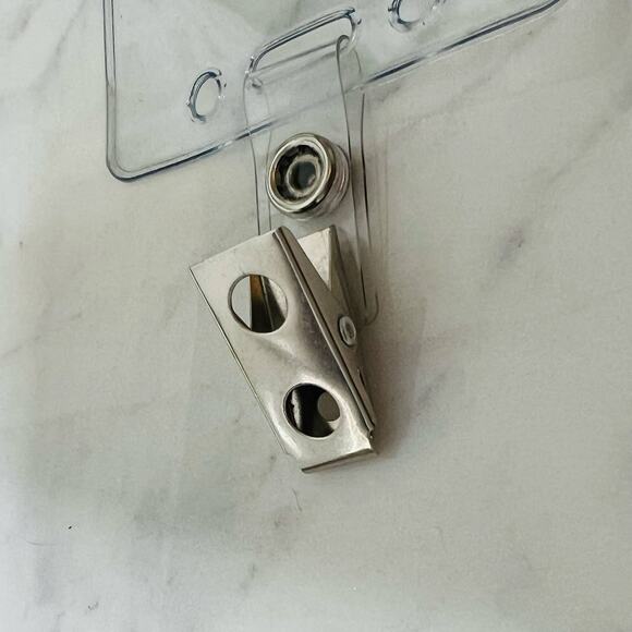 Clear Vertical Soft ID Holder with Clip - Picture 2 of 2